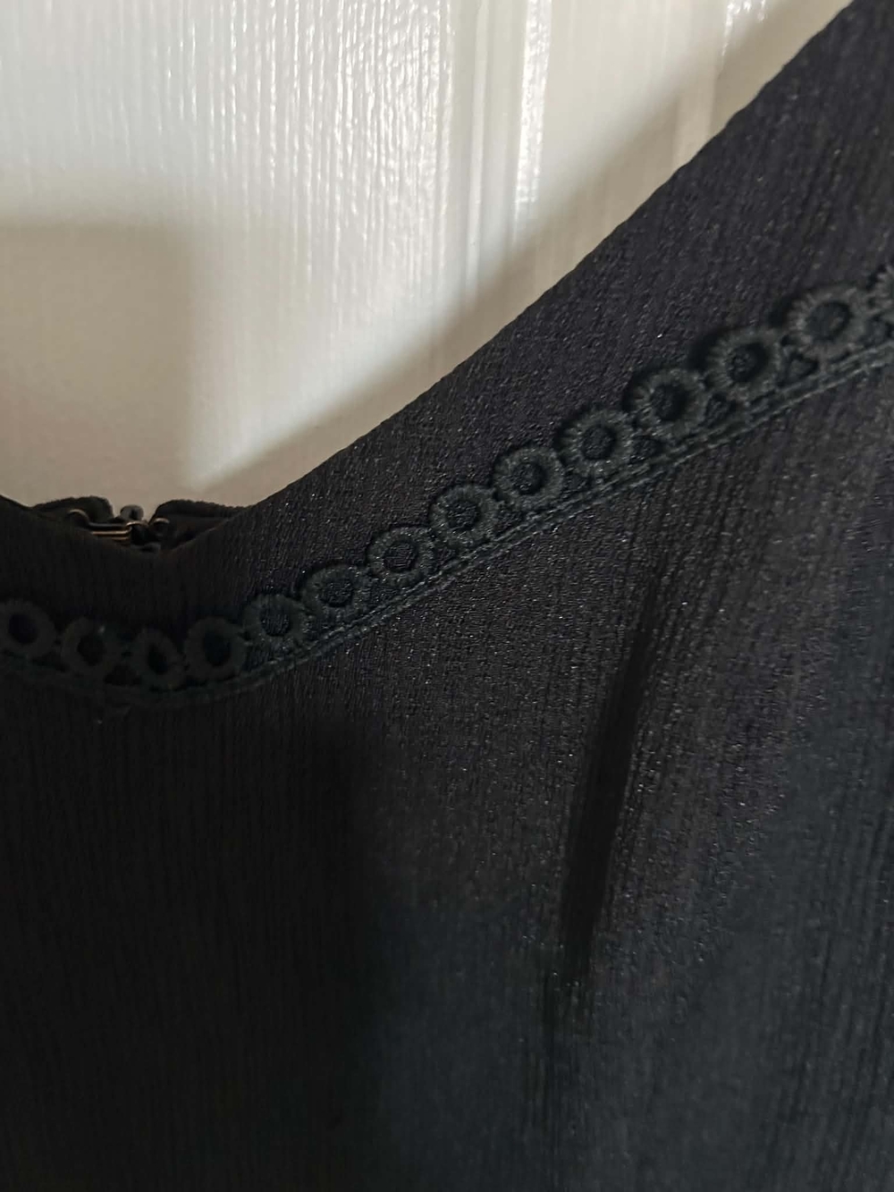 Women’s Black Midi Slip Dress with Spaghetti Straps - Picture 5 of 6